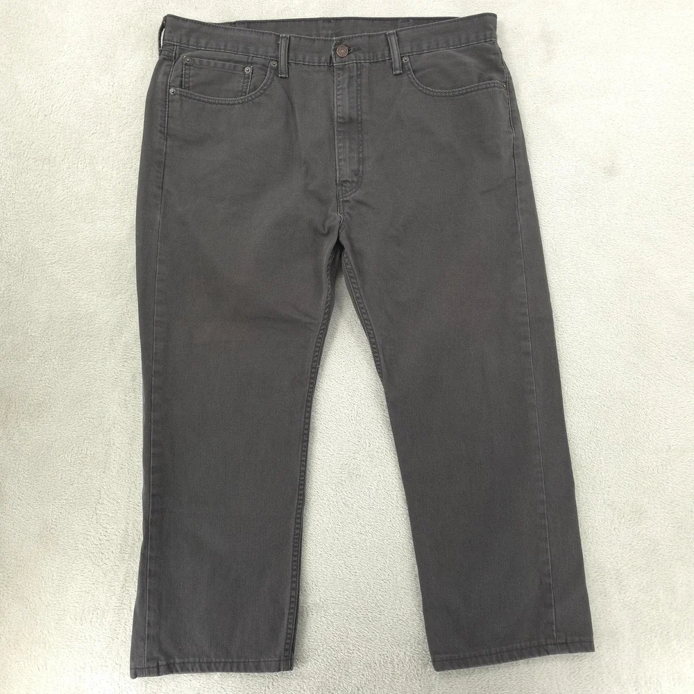Levis 505 Jeans Mens 40x30 Gray Dark Wash Regular‎ Fit Straight Denim Casual